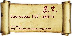Egerszegi Kálmán névjegykártya
